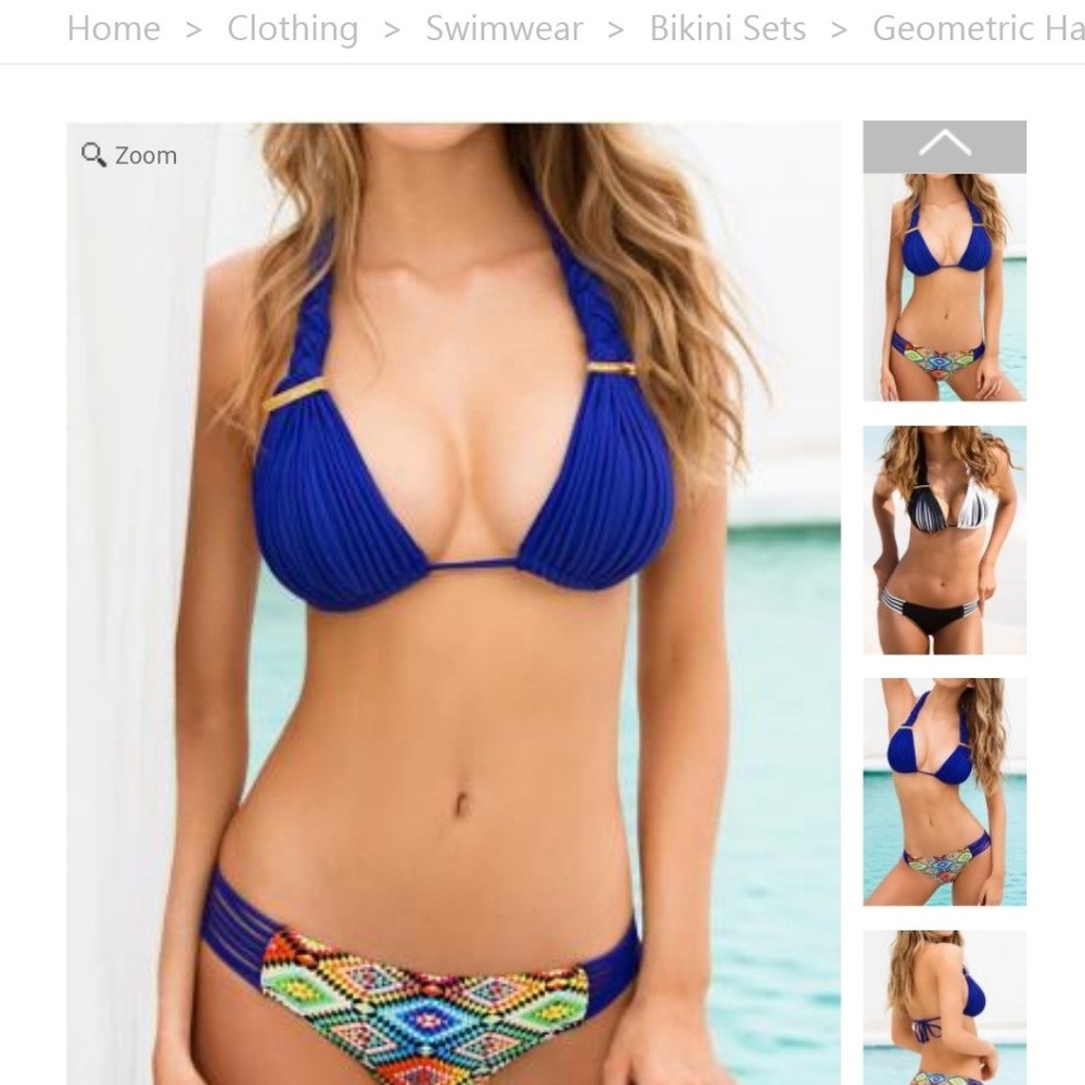Fairy Season Bright Blue & Pattern Bikini
